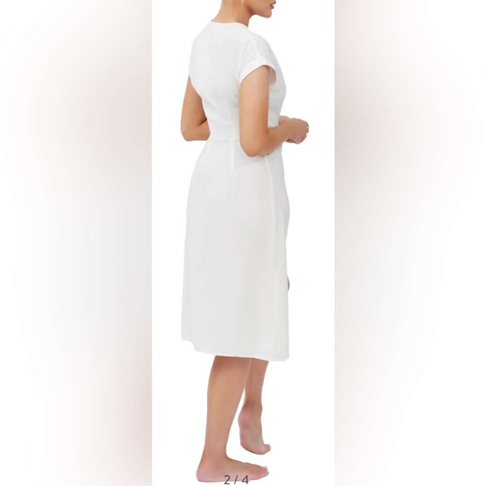 4TH & RECKLESS White Midi Wrap Dress Size Medium (8-10) NWT - Picture 4 of 13